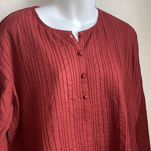 ANOKHI Crimson Ribbed Tunic-S - Picture 2 of 6